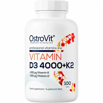 OstroVit Vitamin D3 4000 IU + K2 | D3 and K2 Vitamins 100 Tablets