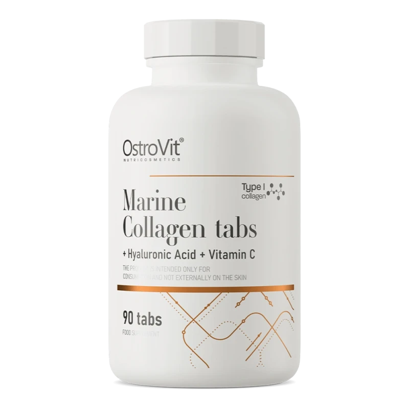 OstroVit Marine Collagen + Hyaluronic Acid + Vitamin C | Marine Collagen + Hyaluronic Acid 90 Tablets