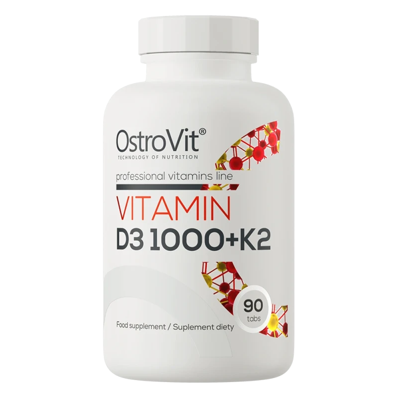 OstroVit Vitamin D3 1000 IU + K2 | D3 and K2 Vitamins 90 Tablets