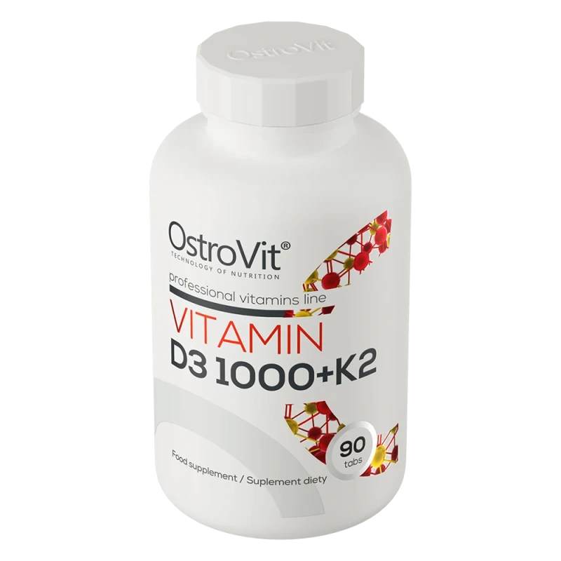 OstroVit Vitamin D3 1000 IU + K2 | D3 and K2 Vitamins 90 Tablets