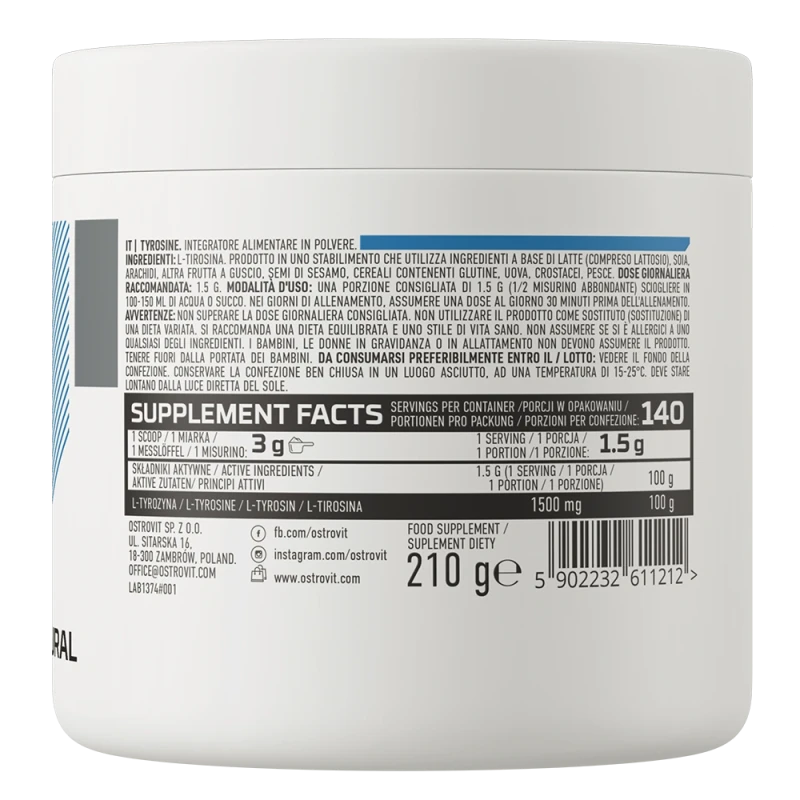 OstroVit Tyrosine | L-Tyrosine powder 210 g