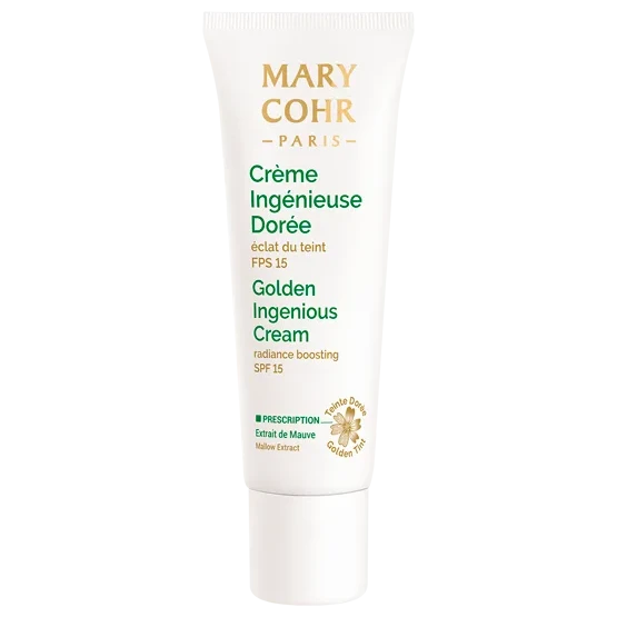Mary Cohr Golden Ingenious Cream SPF 15 | Moisturising Tinted Face Cream with Golden Effect and Adaptive Pigments 30 ml