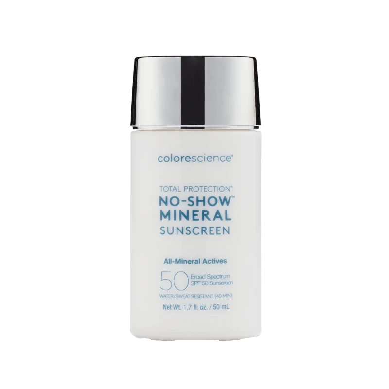 Colorescience Total Protection® No-Show™ Mineral Sunscreen SPF50 | Ultra-Light Mineral SPF for Face & Body 50 ml