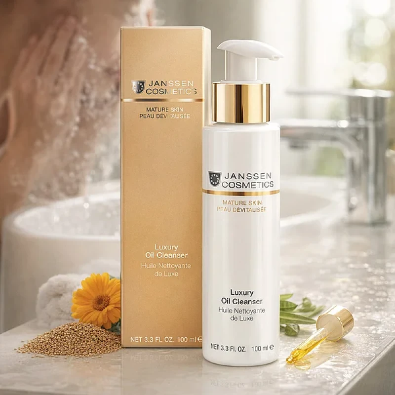 Janssen Cosmetics Luxury Oil Cleanser | Cleansing Face Oil with Golden Sheen, 100 ml