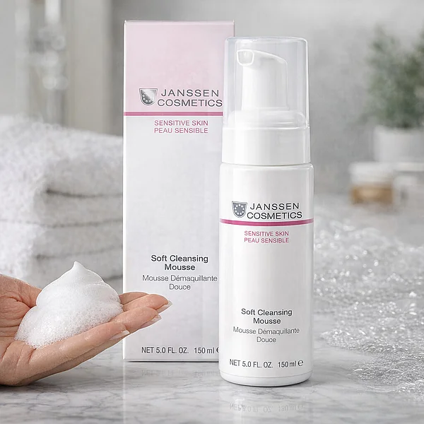 Janssen Cosmetics Soft Cleansing Mousse | Gentle Cleansing Foam for Sensitive Skin, 150 ml
