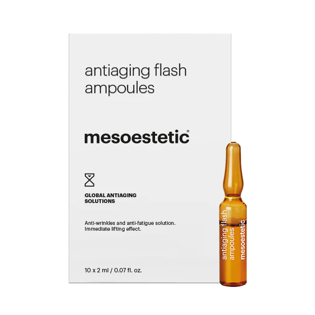 Mesoestetic Antiaging Flash Ampoules | Anti‑ageing Ampoules with Immediate Lifting Effect 10 × 2 ml