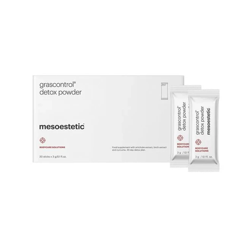 Mesoestetic grascontrol® detox powder | Dietary supplement with artichoke, birch and turmeric extracts 20 × 3 g