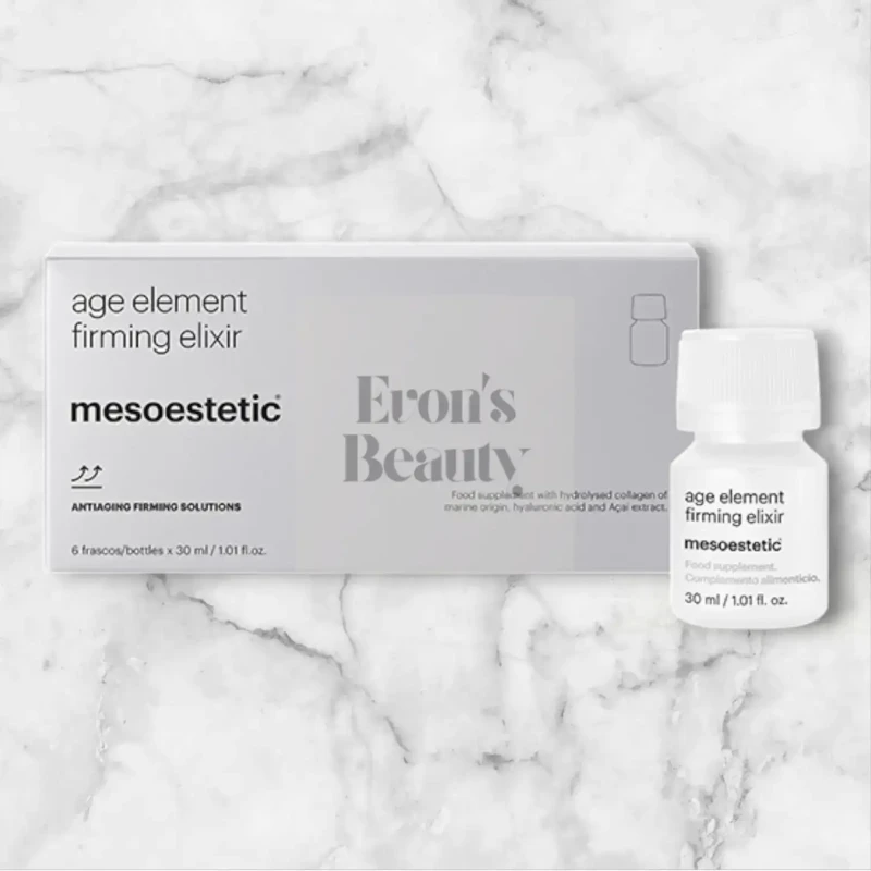 Mesoestetic age element® firming elixir | Food supplement with hydrolysed marine collagen and hyaluronic acid 6 × 30 ml