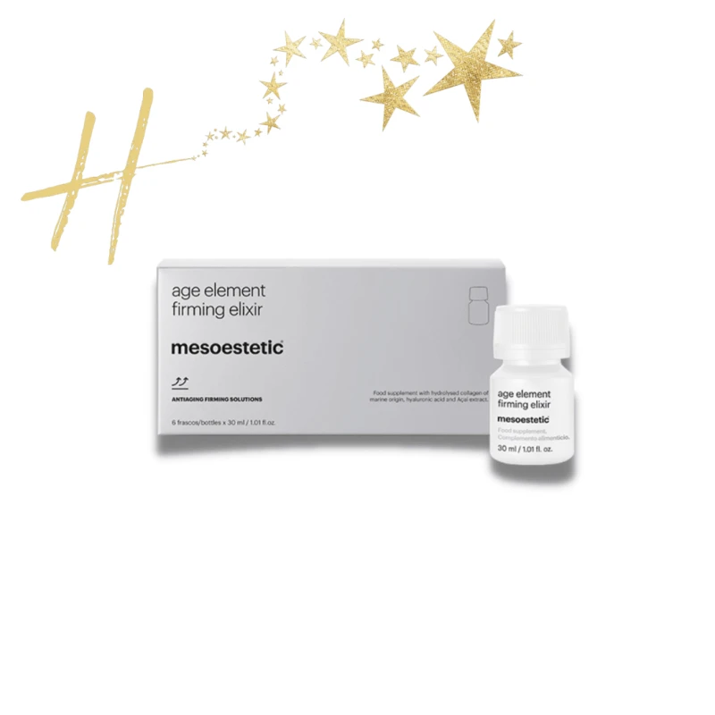 Mesoestetic age element® firming elixir | Food supplement with hydrolysed marine collagen and hyaluronic acid 6 × 30 ml