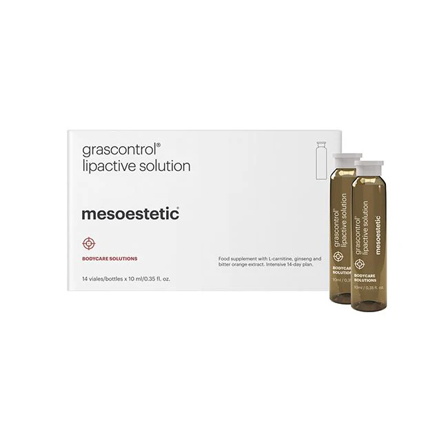 Mesoestetic grascontrol® lipactive solution | Food supplement with L‑carnitine, ginseng and bitter orange extract 14 × 10 ml