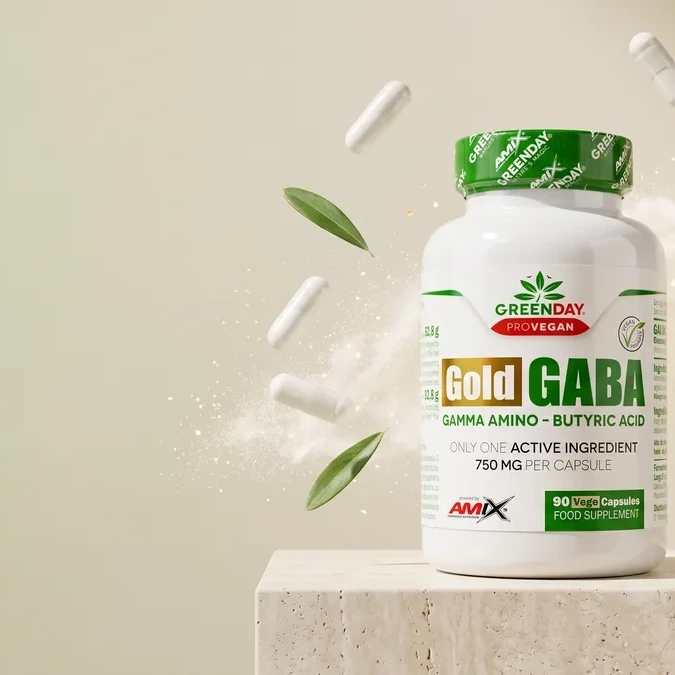 Amix GreenDay ProVEGAN Gold GABA | Gamma-Aminobutyric Acid 750 mg 90 Capsules