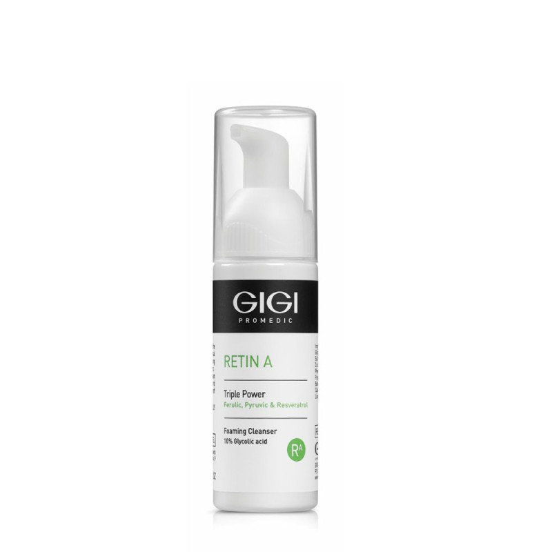 GIGI Retin A Triple Power Foaming Cleanser | Cleansing Foam with 10% Glycolic Acid 120 ml