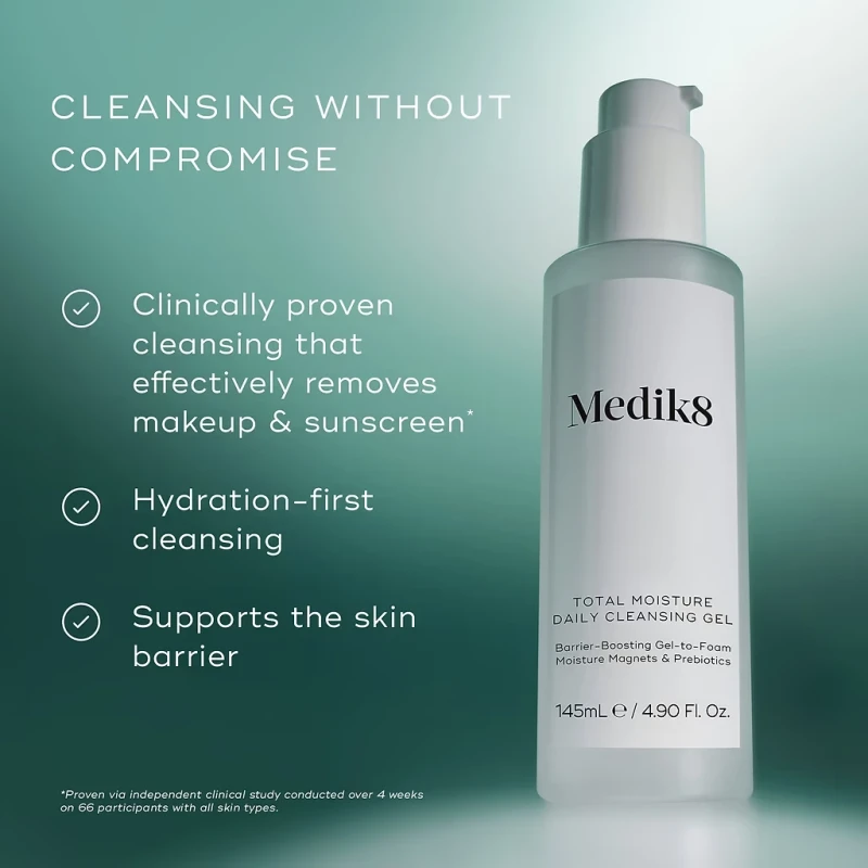 Medik8 Total Moisture Daily Cleansing Gel | Moisturising cleansing gel to support the skin barrier 145 ml