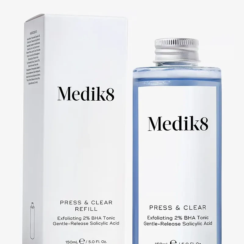 Medik8 Press & Clear Refill | Refillable BHA Toner for Problem Skin 150 ml