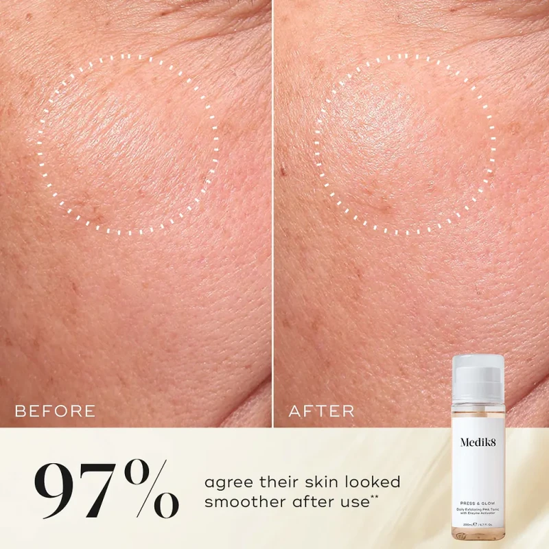 Medik8 Press & Glow Refill | Refillable PHA Brightening Toner 200 ml