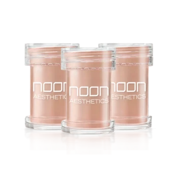 NOON Brush & Go Refill Pack SPF50 | Mineral SPF powder refill for oily and problematic skin, medium shade 02, 3 × 5 ml
