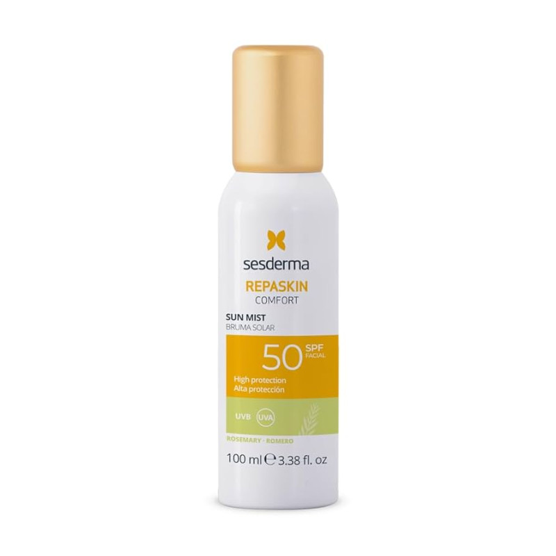 Sesderma Repaskin Comfort Sun Mist Rosemary SPF50 | Protective Sun Aerosol with Rosemary Scent and SPF50 100 ml