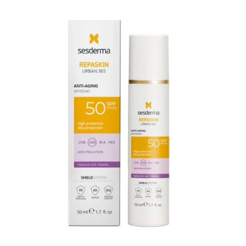 Sesderma Repaskin Urban 365 Anti-Aging SPF50 | Renewing Facial Sunscreen SPF50 50 ml