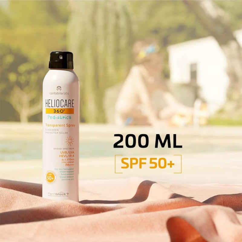 HELIOCARE 360° Pediatrics Transparent Spray SPF50+ | Transparent Sunscreen Spray for Children, 200 ml