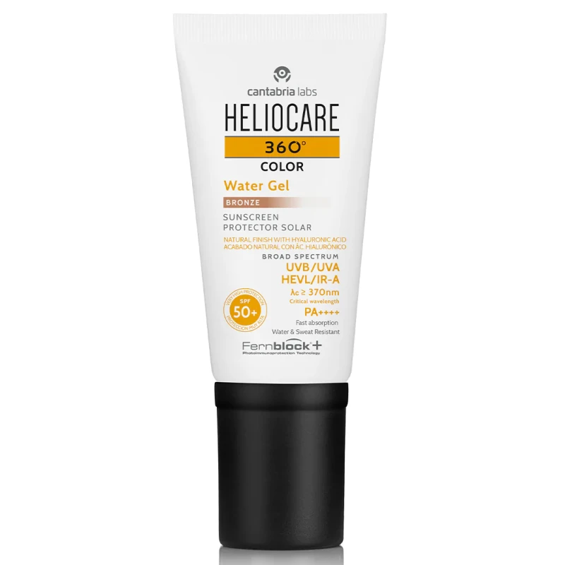 HELIOCARE 360° Water Gel Color SPF50+ | Moisturising Tinted Sunscreen Gel (Bronze), 50 ml