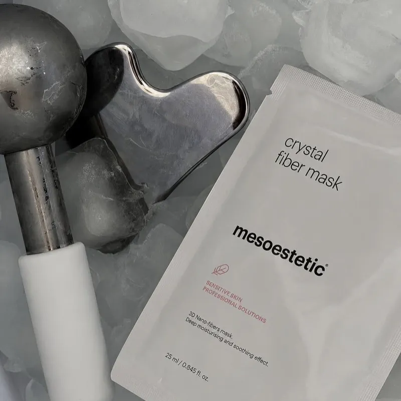 Mesoestetic Crystal Fiber Mask | Soothing & Regenerating 3D Nano-Fiber Face Mask 5 × 25 ml
