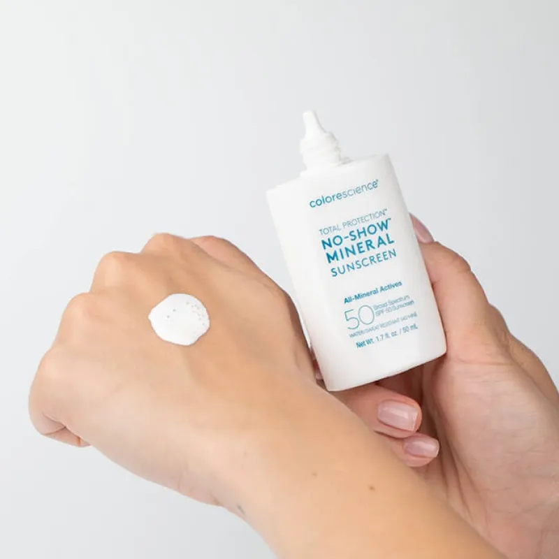 Colorescience Total Protection® No-Show™ Mineral Sunscreen SPF50 | Ultra-Light Mineral SPF for Face & Body 50 ml