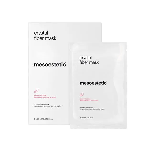 Mesoestetic Crystal Fiber Mask | Soothing & Regenerating 3D Nano-Fiber Face Mask 5 × 25 ml