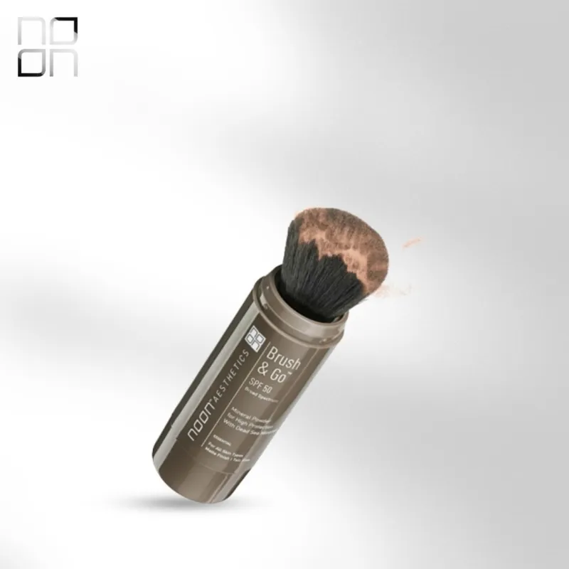NOON Brush & Go Refill Pack SPF50 | Mineral SPF powder refill for oily and problematic skin, shade 01 Light, 3 × 5 ml