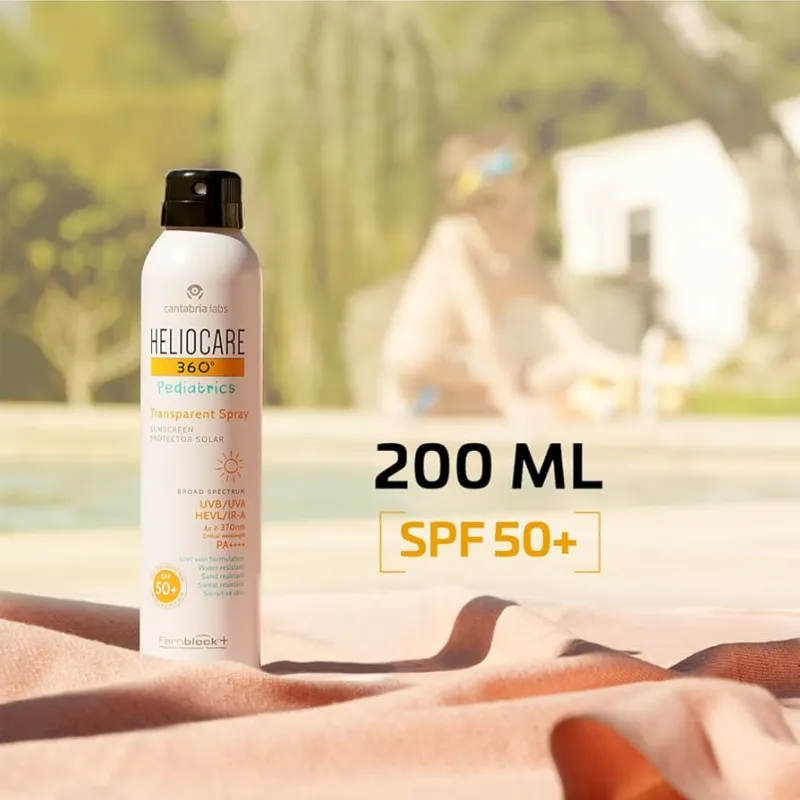 HELIOCARE 360° Pediatrics Transparent Spray SPF50+ | Transparent Sunscreen Spray for Children, 200 ml