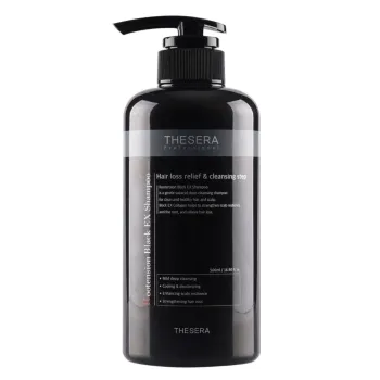 THESERA Rootension Black EX Shampoo | Shampoo for Strengthening Hair Roots 500 ml