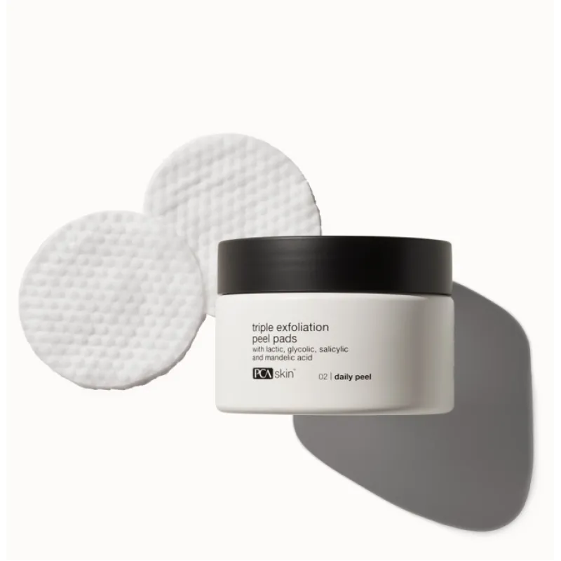 PCA Skin Triple Exfoliation Peel Pads | Triple-Action Exfoliating Pads for Skin Renewal 30 pcs